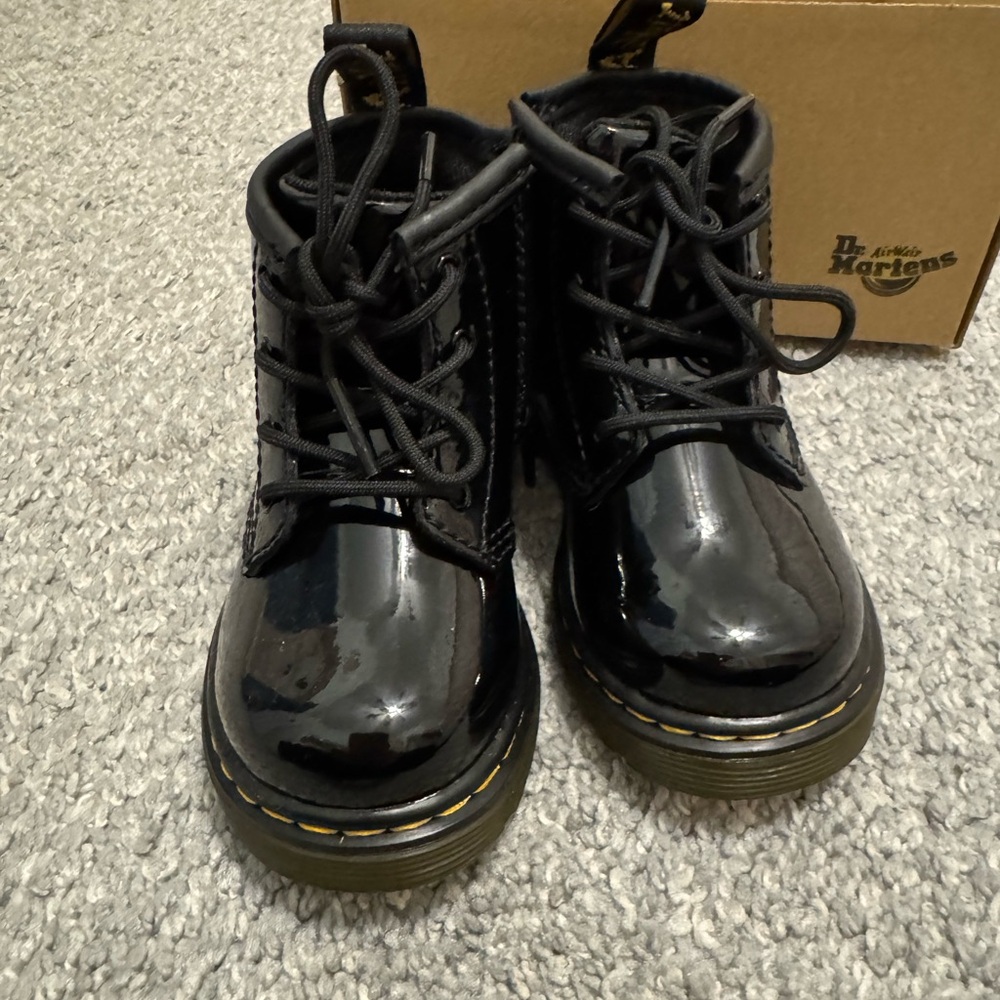 Dr. Martens Black Patent Leather Boots Never Worn